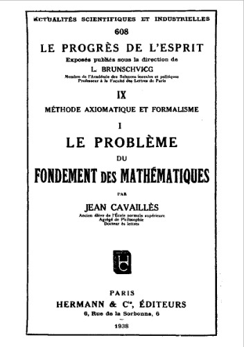 Le probleme du fondement des mathematiques [Text]