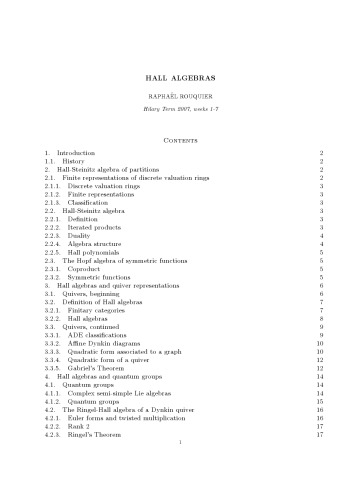 Hall Algebras