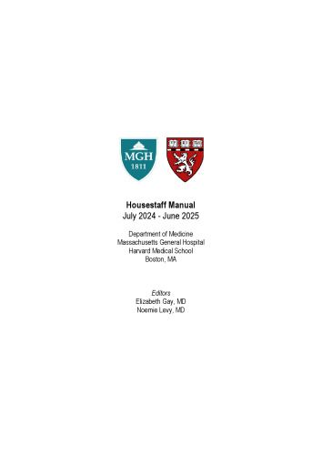 MGH Department of Medicine Housestaff Manual (July 2024 - June 2025)