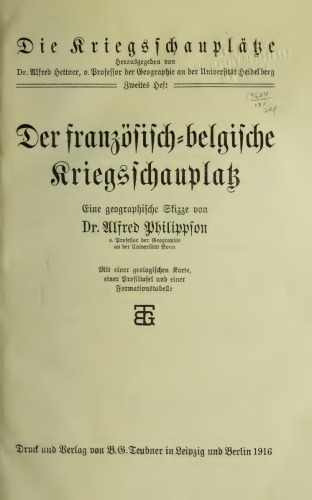 Der französisch-belgische Kriegsschauplatz