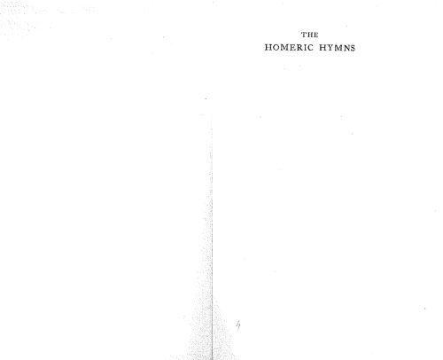 The Homeric Hymns