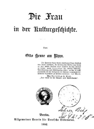 Die Frau in der Kulturgeschichte