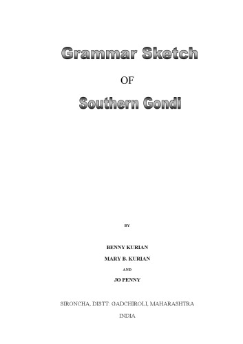 Gramar Sketch of Southern Gondi