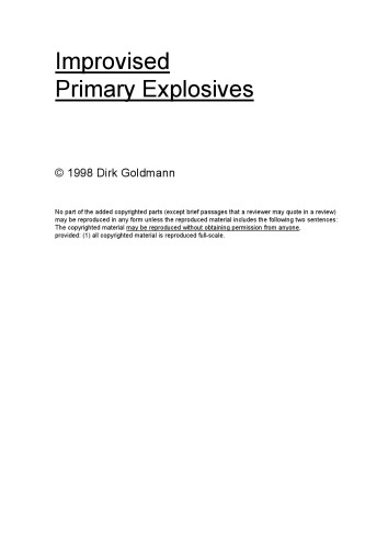 Improvised Primary Explosives