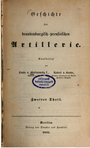 Geschichte der brandenburgisch-preußischen Artillerie