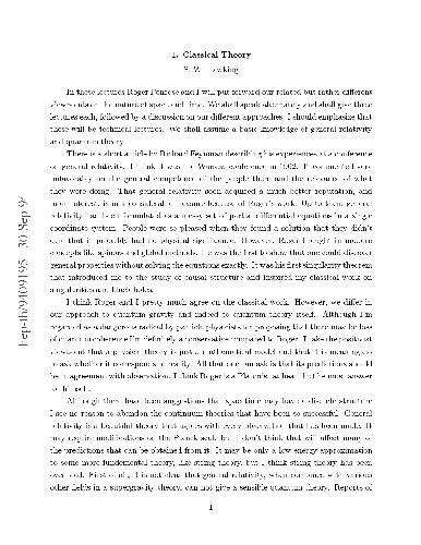 Nature of Space and Time