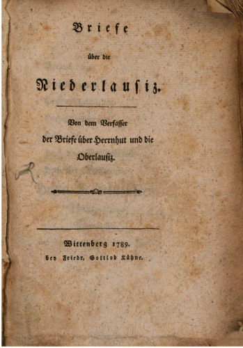 Briefe über die Niederlausiz [Niederlausitz]