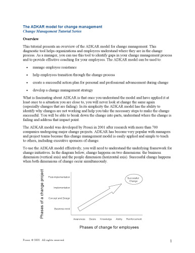 The ADKAR Model for change management: Change Management Tutorial Series