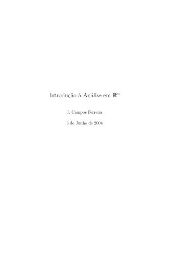 Introdução à Analise em Rn
