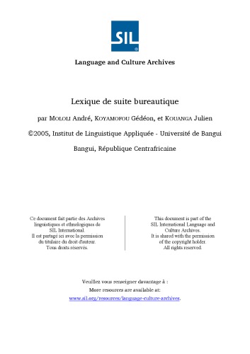 Lexique de suite bureautique