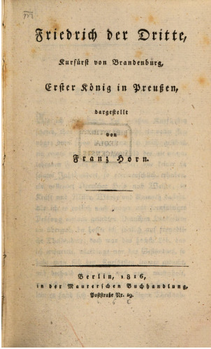Friedrich der Dritte, Kurfürst von Brandenburg, Erster König in Preußen