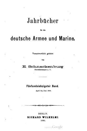 Jahrbücher für die Deutsche Armee und Marine / April bis Juni 1890
