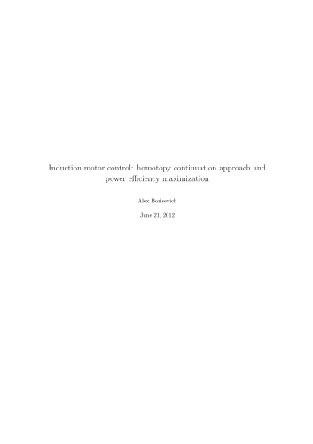 Induction motor control: homotopy continuation approach and power efficiency maximization