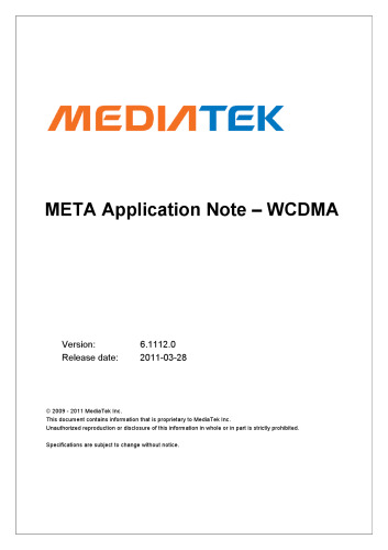 META Application Note – WCDMA