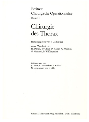 Breitner. Chirurgische Operationslehre. Band 2. Chirurgie des Thorax