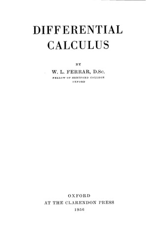Differential Calculus