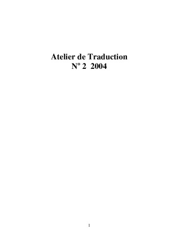 Atelier de traduction