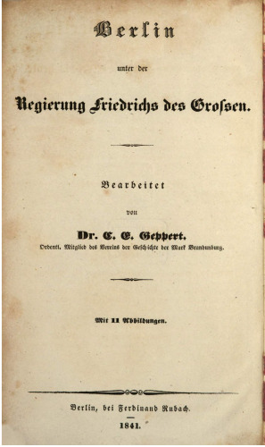 Berlin unter der Regierung Friedrichs des Großen