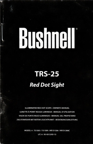 Bushnell TRS-25 Red Dot Sight User Manual