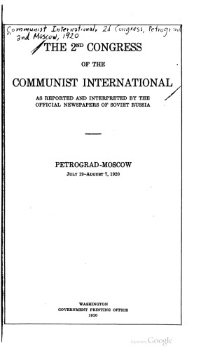 The 2nd Congress of the Communist International