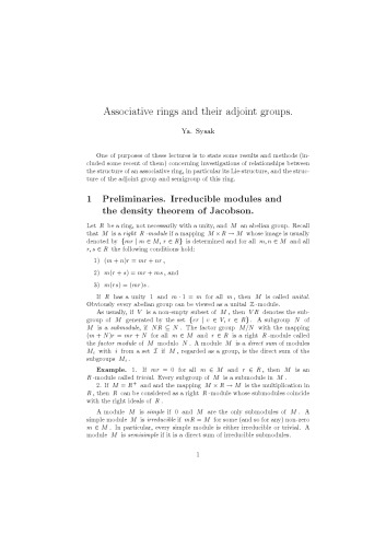 Associative rings and their adjoint groups