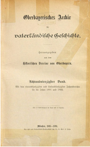 Oberbayerisches Archiv für vaterländische Geschichte