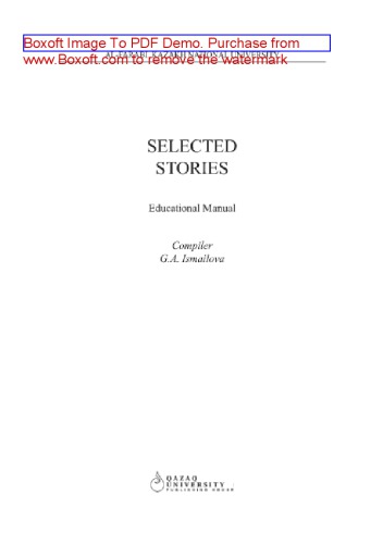 Selected Stories. Educational manual