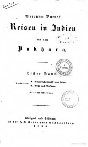 Alexander Burnes' Reisen in Indien und nach Bukhara