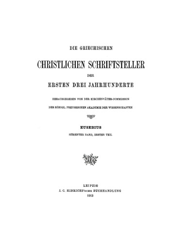 Eusebius Werke Band 7: Die Chronik des Hieronymus, Teil 1: Text