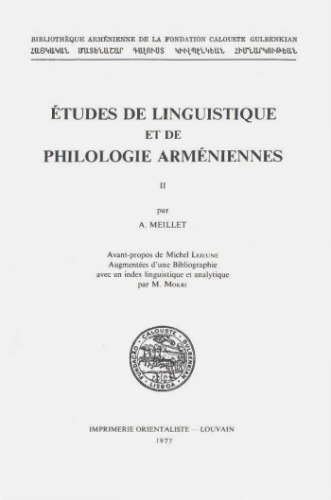 Études de linguistique et de philologie arméniennes II