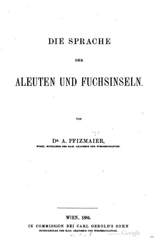 Die Sprache der Aleuten und Fuchsinseln