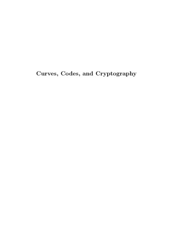 Curves, Codes, and Cryptography [PhD thesis]