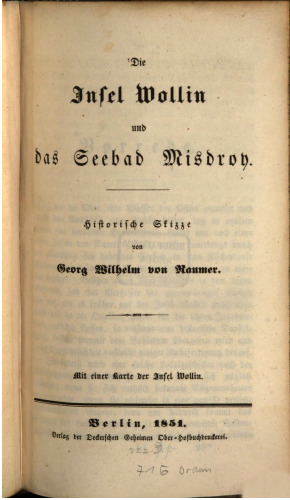 Die Insel Wollin und das Seebad Misdroy ; historische Skizze