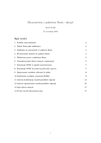 Ekonometria zpakietem Stata-skrypt