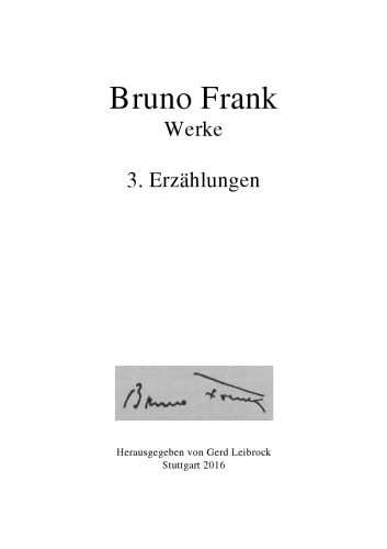 Werke Bd. 3: Erzählungen