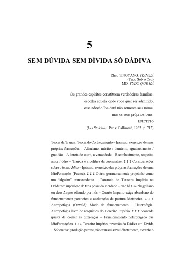 SEM DÚVIDA SEM DÍVIDA SÓ DÁDIVA Cap. 5