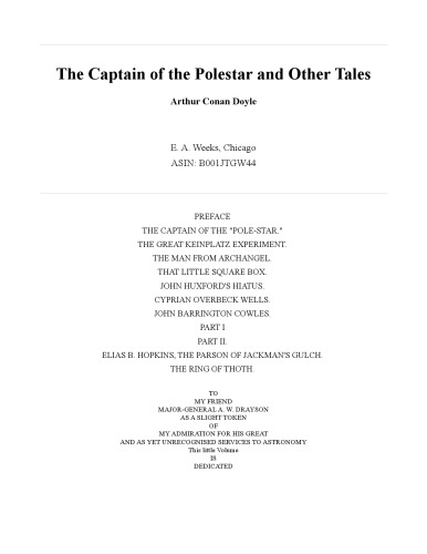 The Captain of the Polestar and Other Tales
