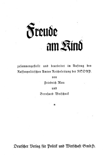 Freude am Kind (1938, 48 S., Scan, Fraktur).