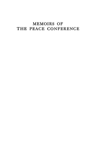 Memoirs of the Peace Conference