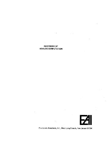 Handbook of analog computation