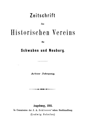 Zeitschrift des Historischen Vereins für Schwaben und Neuburg