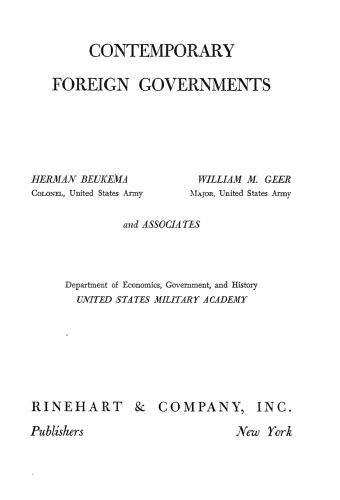 Contemporary foreign governments