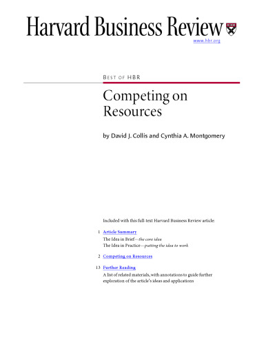 Competing on Resources
