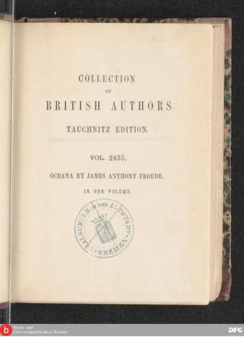 Oceana or England and her colonies