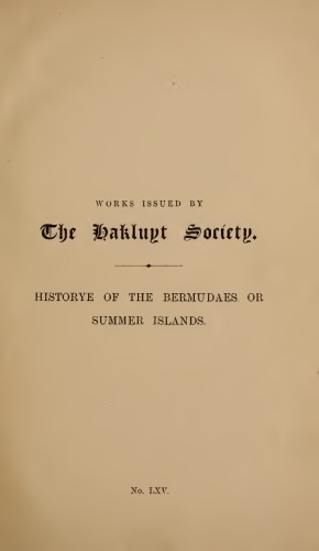 The Historye of the Bermudaes or Summer Islands