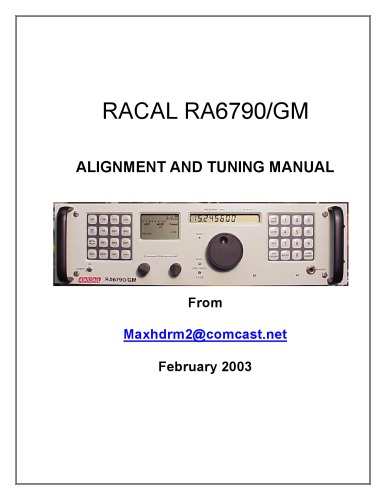 Racal 6790 H.F. Receiver Alignment and Tuning