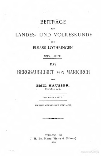 Das Bergbaugebiet von Markirch
