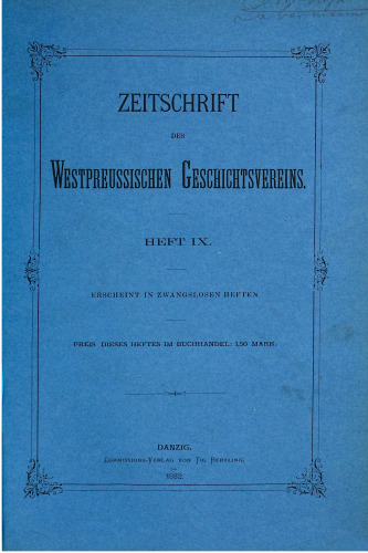 Zeitschrift des Westpreußischen Geschichtsvereins