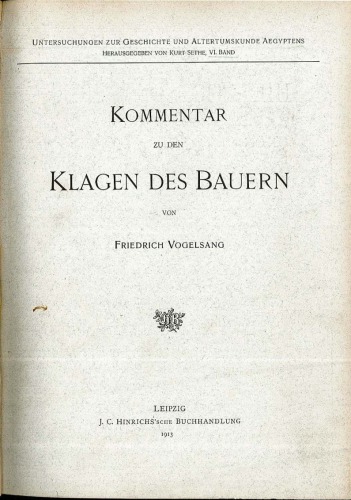 Kommentar zu den Klagen des Bauern