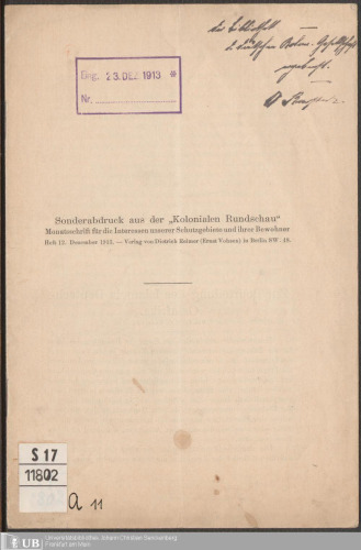 Zur Beurteilung des Islam in Deutsch-Ostafrika